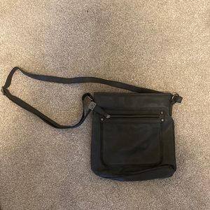 Metallic Black Nicole Miller Leather Bag